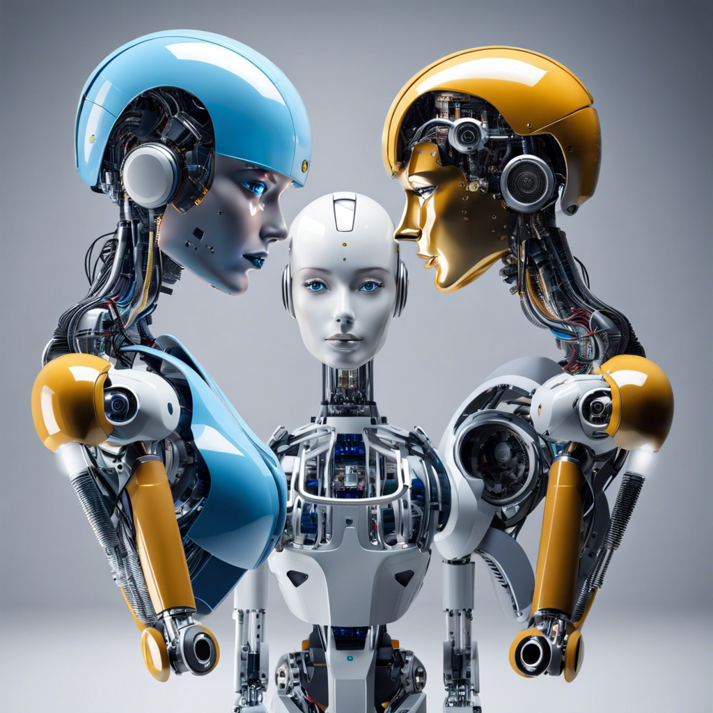 Imagem mostra três robôs de inteligência artificial